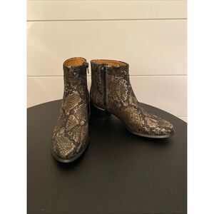 Vionic 6 M Kamryn Ankle Bootie Pewter Boa Ankle Leather Boot Booties  NEW $170